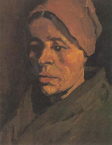 Vincent Van Gogh Head of a Peasant Woman with a brownish hood